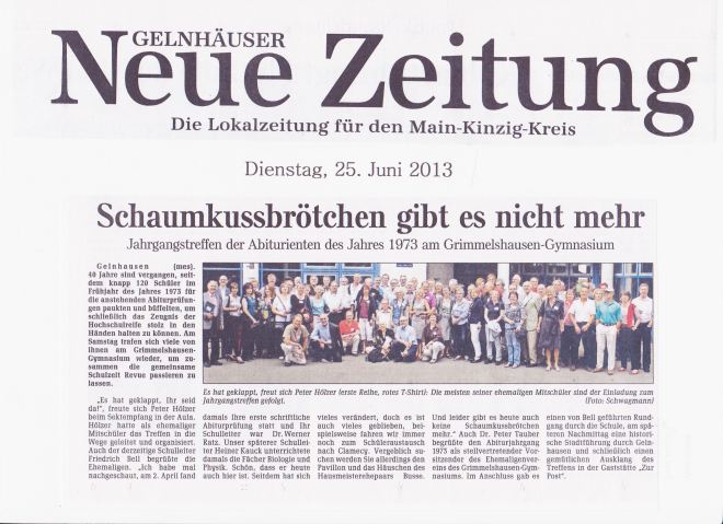 Gelnhäuser Neue Zeitung vom 25.06.2013